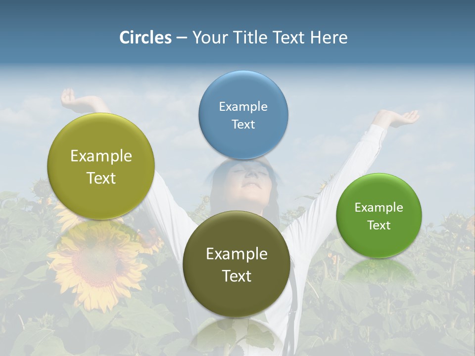 A Woman Standing In A Field Of Sunflowers PowerPoint Template