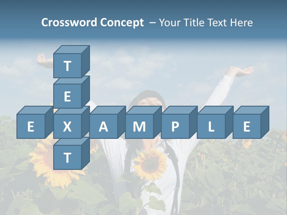 A Woman Standing In A Field Of Sunflowers PowerPoint Template