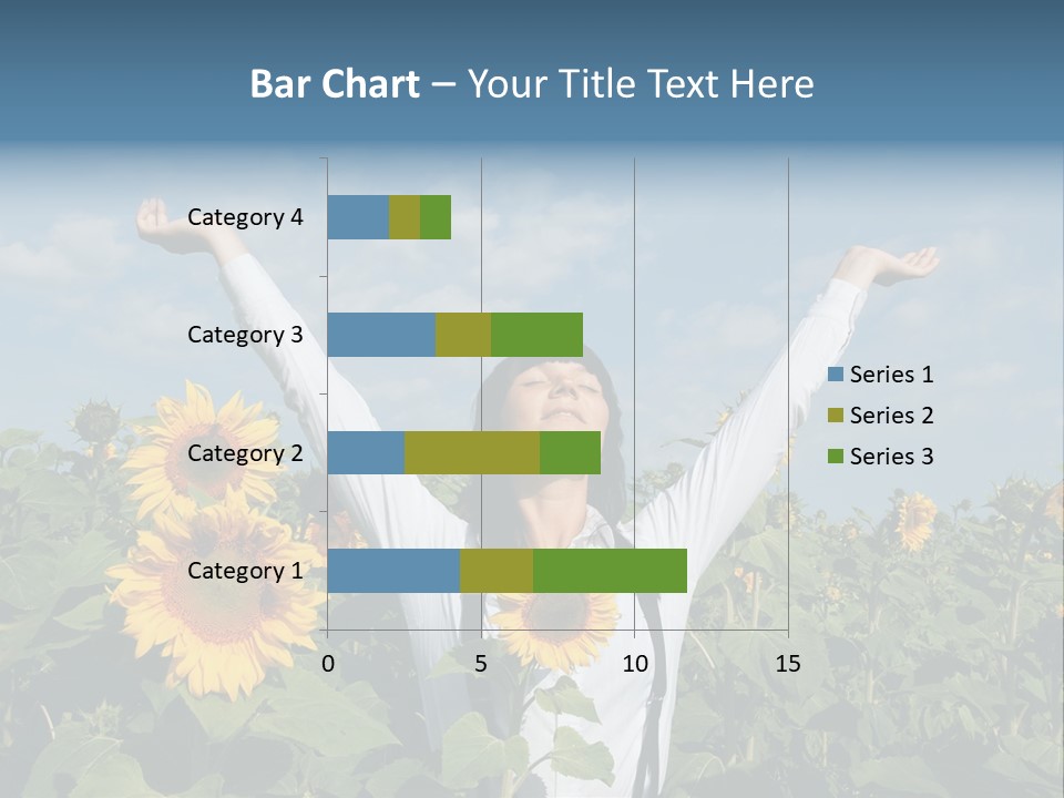 A Woman Standing In A Field Of Sunflowers PowerPoint Template