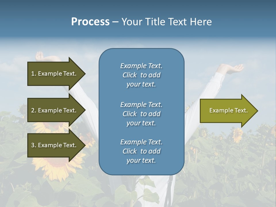 A Woman Standing In A Field Of Sunflowers PowerPoint Template