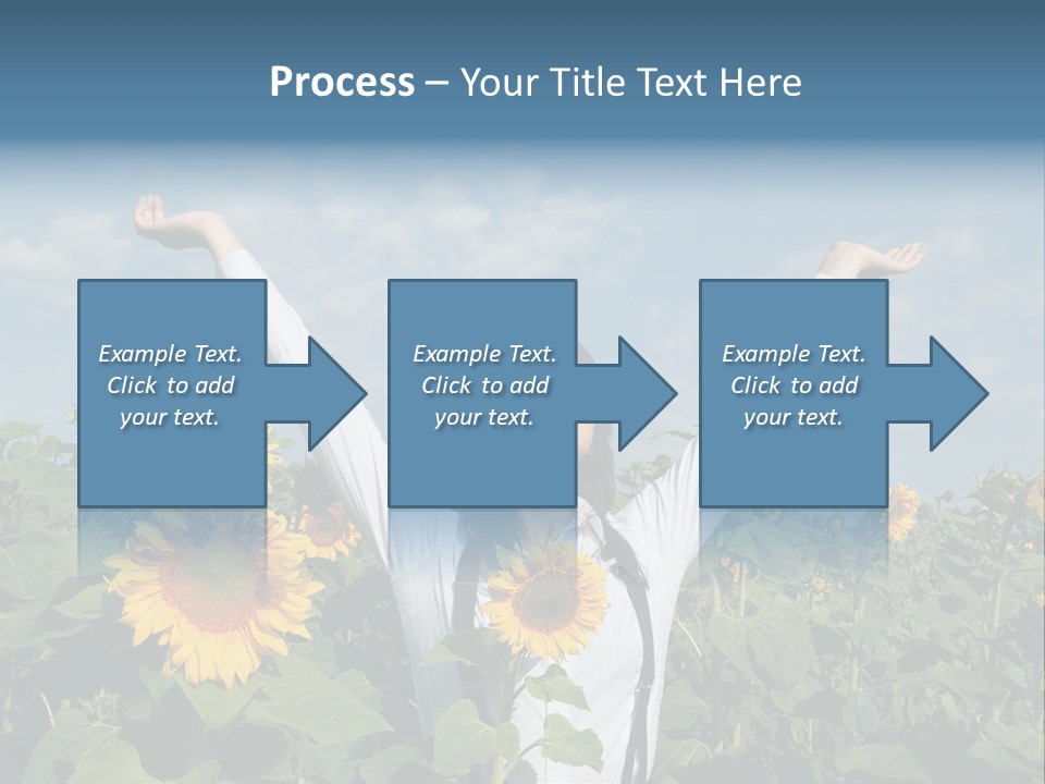 A Woman Standing In A Field Of Sunflowers PowerPoint Template