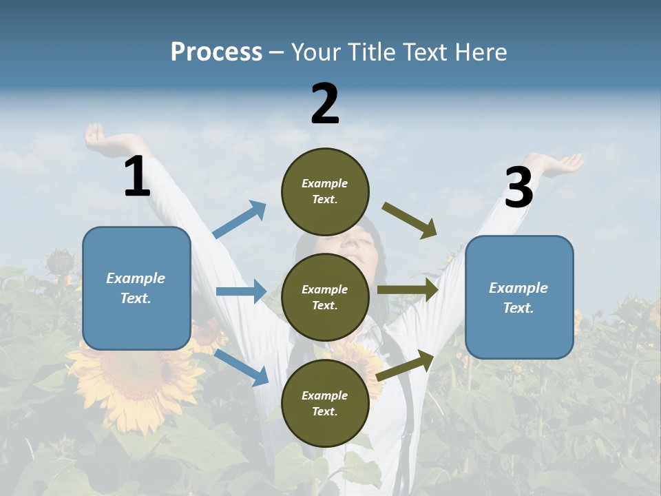 A Woman Standing In A Field Of Sunflowers PowerPoint Template