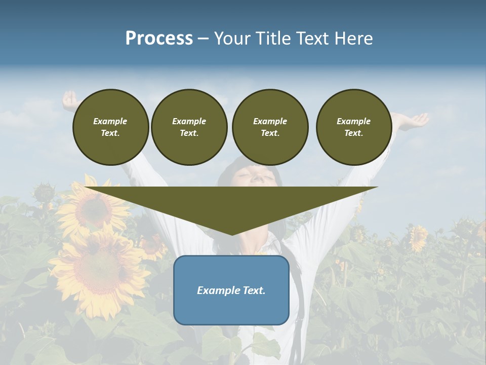 A Woman Standing In A Field Of Sunflowers PowerPoint Template