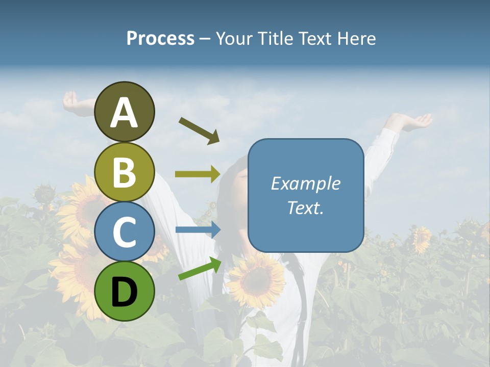 A Woman Standing In A Field Of Sunflowers PowerPoint Template