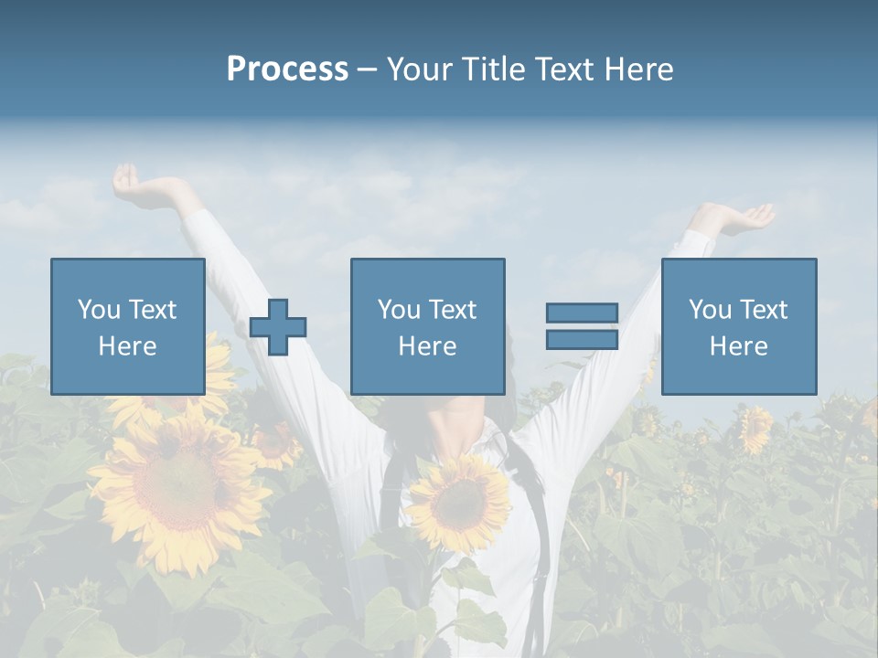 A Woman Standing In A Field Of Sunflowers PowerPoint Template