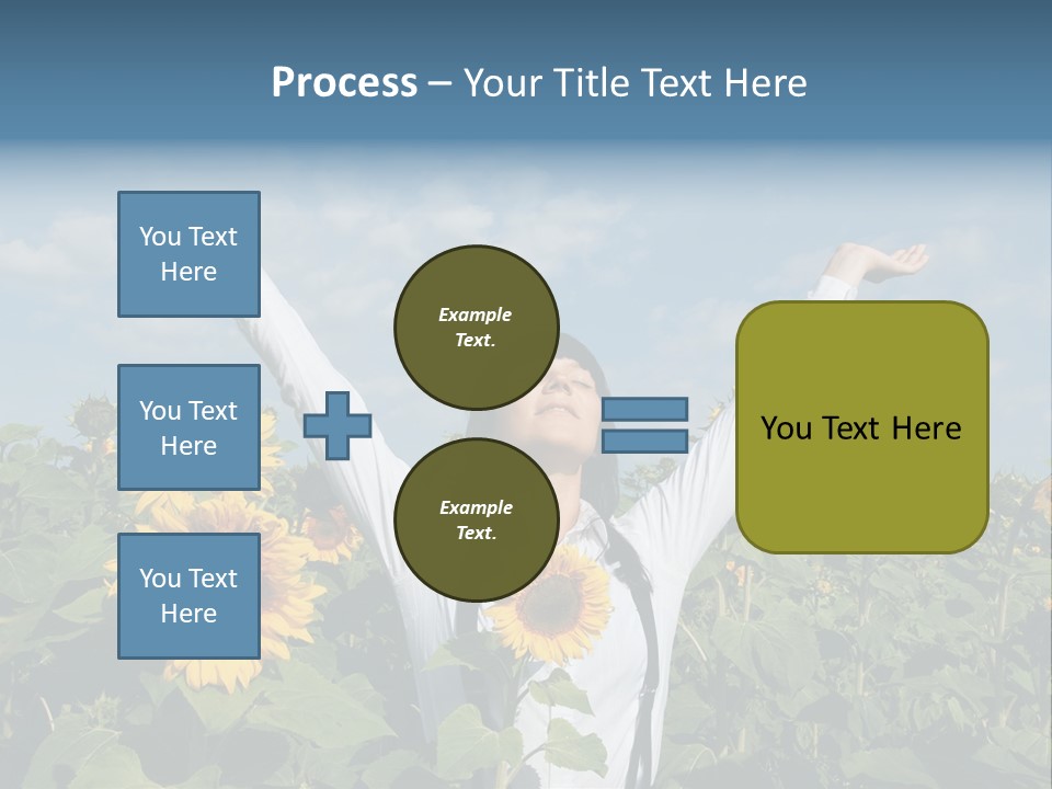 A Woman Standing In A Field Of Sunflowers PowerPoint Template