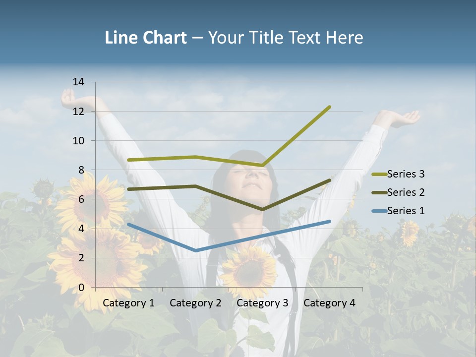 A Woman Standing In A Field Of Sunflowers PowerPoint Template