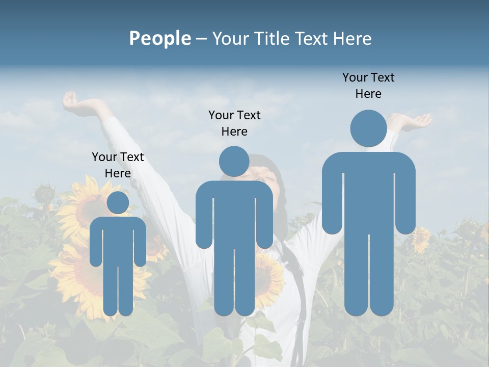 A Woman Standing In A Field Of Sunflowers PowerPoint Template