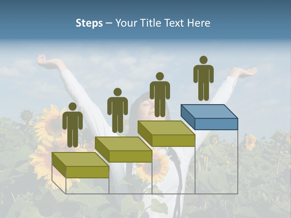 A Woman Standing In A Field Of Sunflowers PowerPoint Template