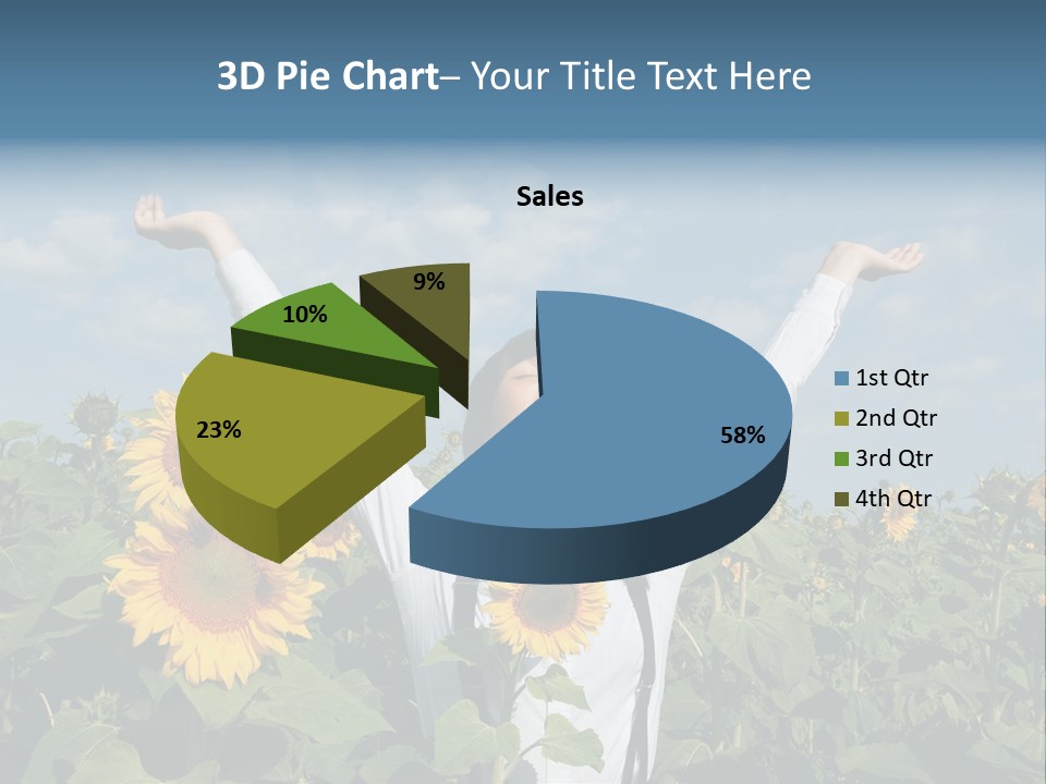 A Woman Standing In A Field Of Sunflowers PowerPoint Template