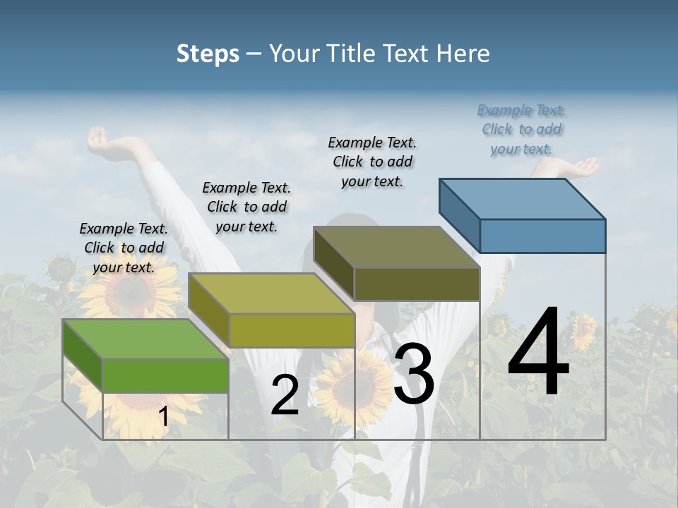 A Woman Standing In A Field Of Sunflowers PowerPoint Template