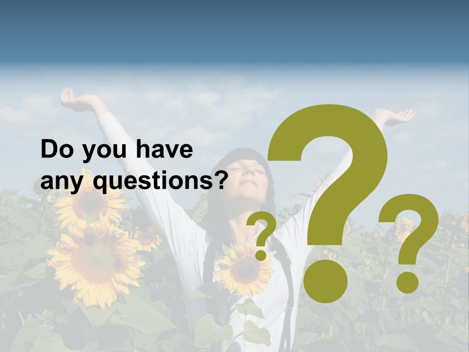 A Woman Standing In A Field Of Sunflowers PowerPoint Template