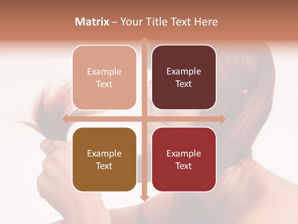 Young Girl Holding Her Hair Tips PowerPoint Template