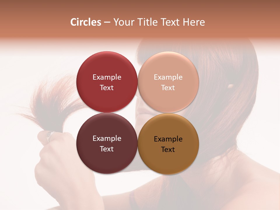 Young Girl Holding Her Hair Tips PowerPoint Template