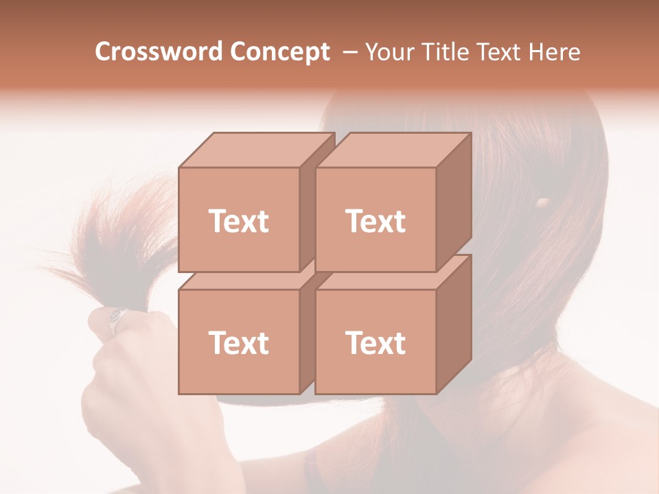 Young Girl Holding Her Hair Tips PowerPoint Template