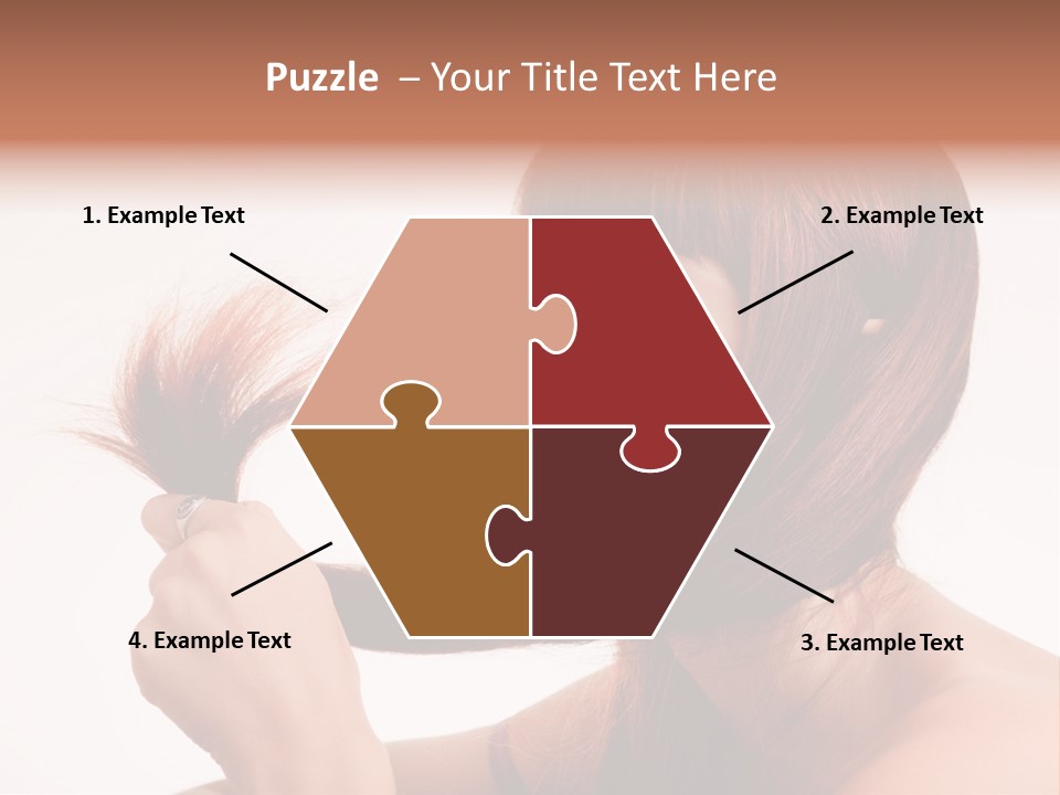 Young Girl Holding Her Hair Tips PowerPoint Template