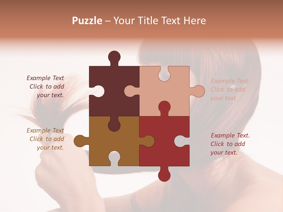 Young Girl Holding Her Hair Tips PowerPoint Template