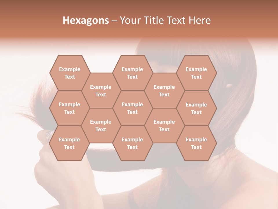 Young Girl Holding Her Hair Tips PowerPoint Template