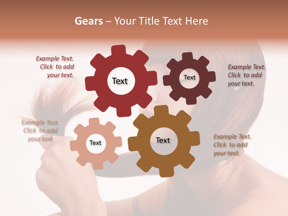 Young Girl Holding Her Hair Tips PowerPoint Template