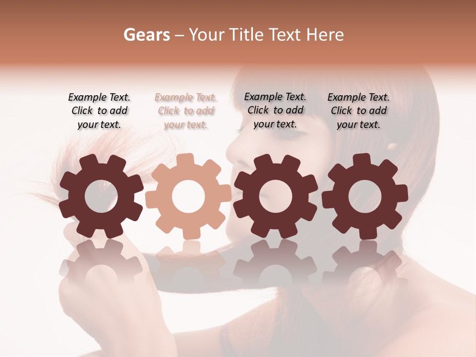 Young Girl Holding Her Hair Tips PowerPoint Template