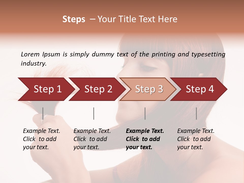 Young Girl Holding Her Hair Tips PowerPoint Template