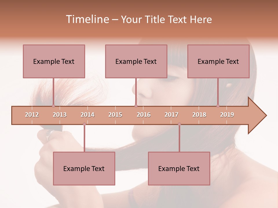 Young Girl Holding Her Hair Tips PowerPoint Template