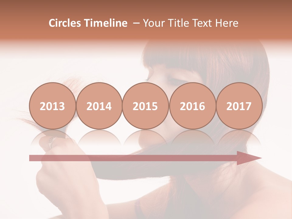 Young Girl Holding Her Hair Tips PowerPoint Template