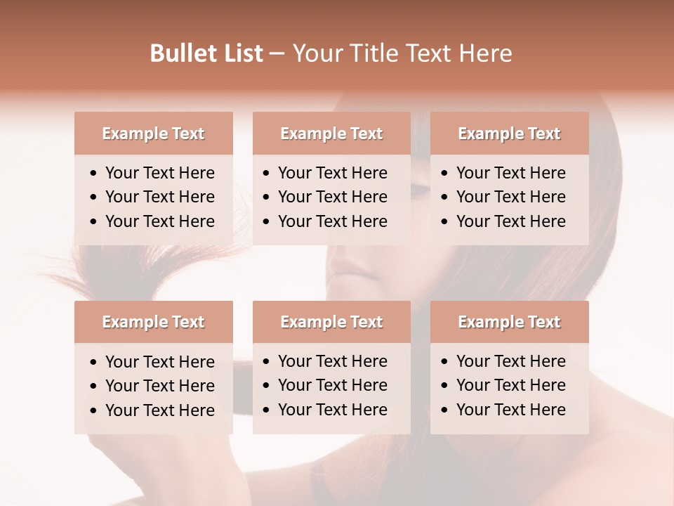 Young Girl Holding Her Hair Tips PowerPoint Template