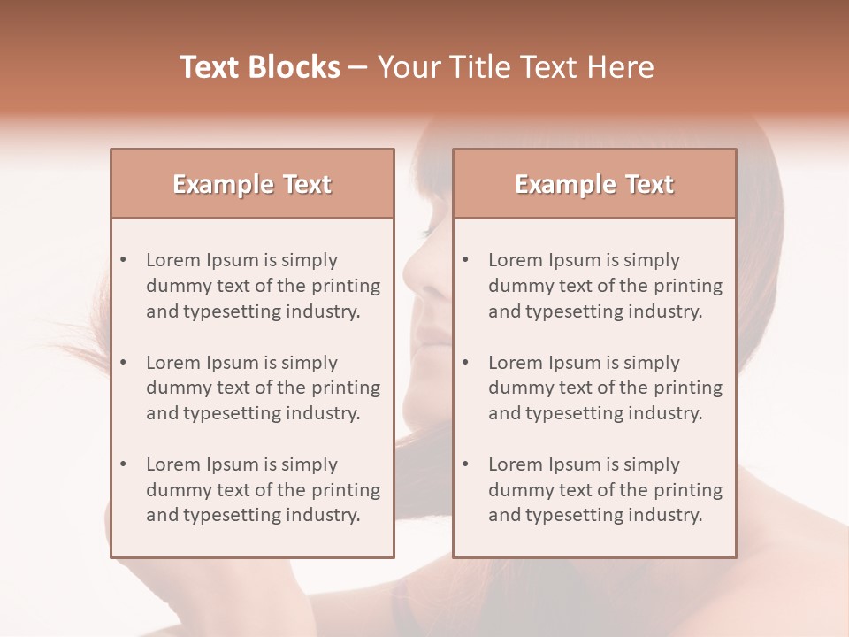 Young Girl Holding Her Hair Tips PowerPoint Template