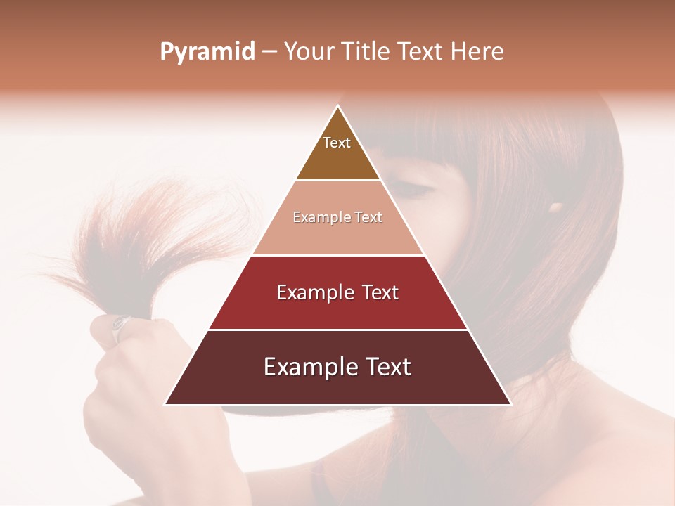 Young Girl Holding Her Hair Tips PowerPoint Template