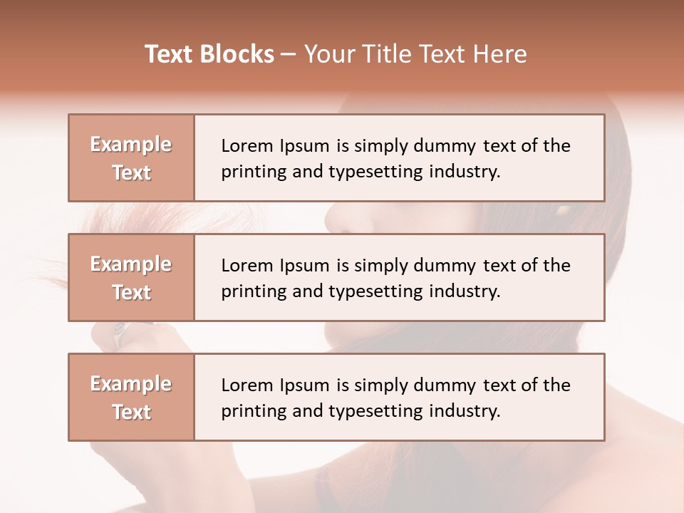 Young Girl Holding Her Hair Tips PowerPoint Template