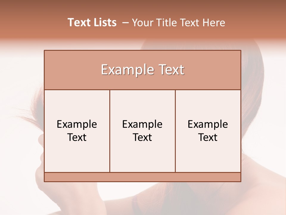 Young Girl Holding Her Hair Tips PowerPoint Template