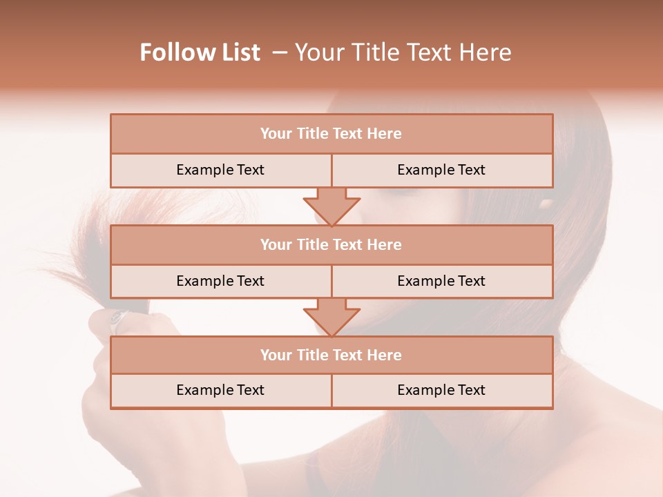 Young Girl Holding Her Hair Tips PowerPoint Template