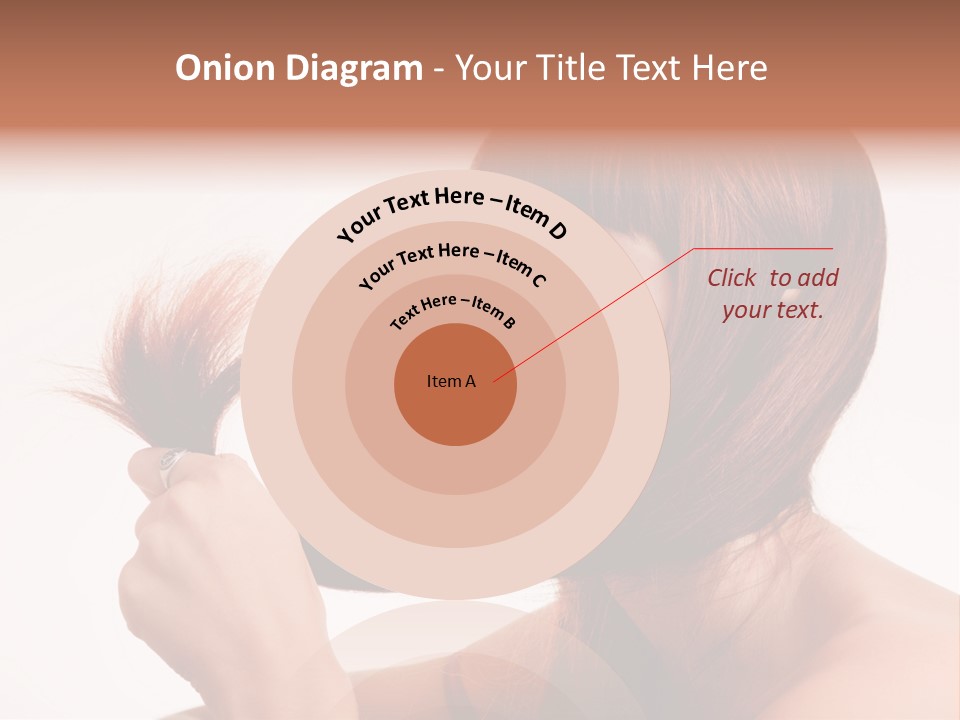 Young Girl Holding Her Hair Tips PowerPoint Template