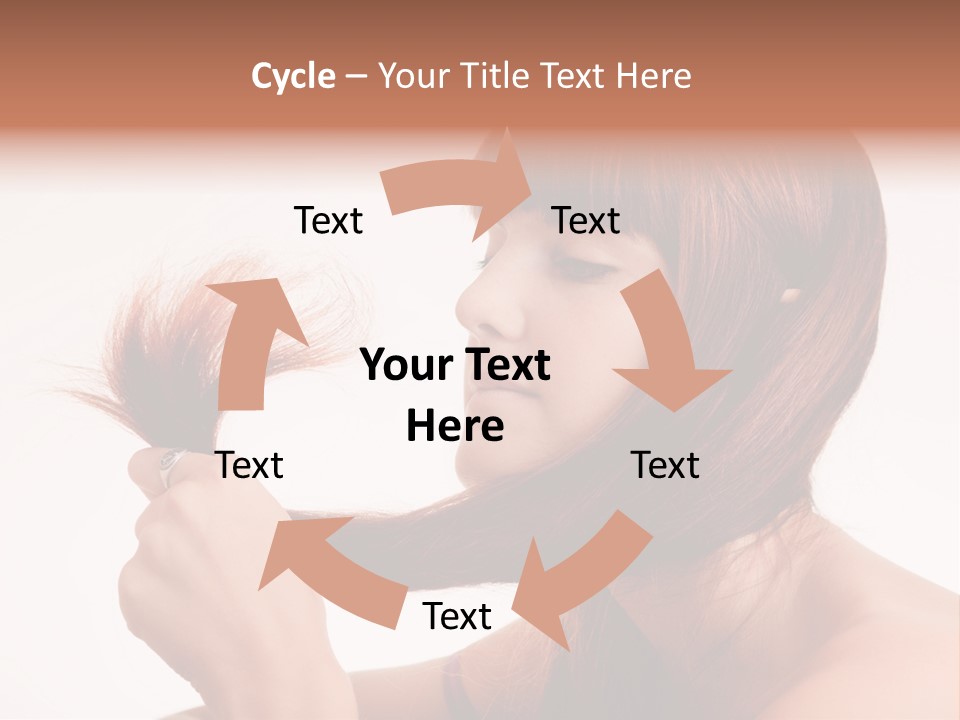 Young Girl Holding Her Hair Tips PowerPoint Template