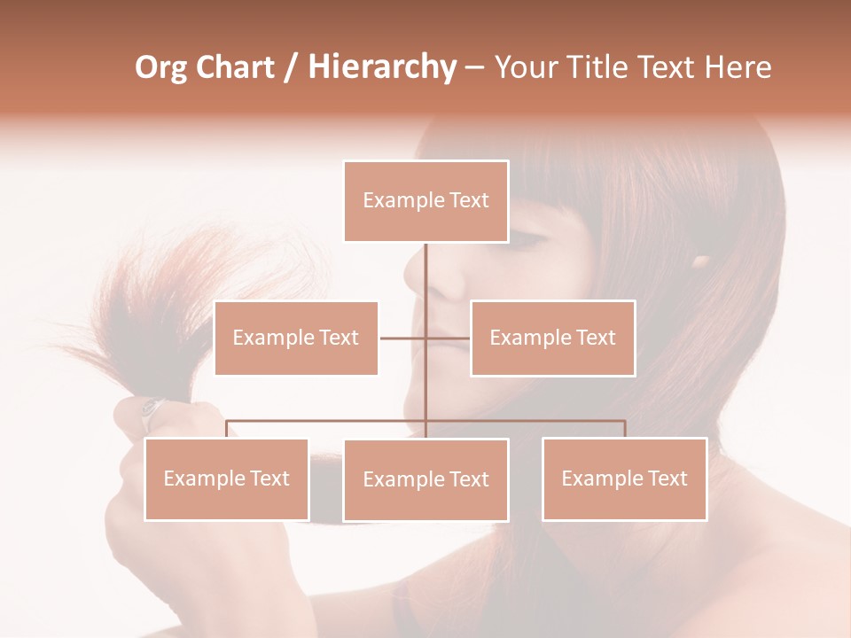 Young Girl Holding Her Hair Tips PowerPoint Template