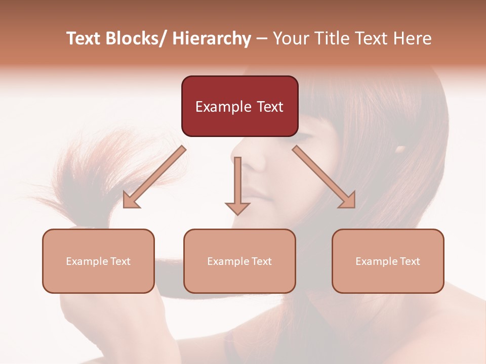 Young Girl Holding Her Hair Tips PowerPoint Template