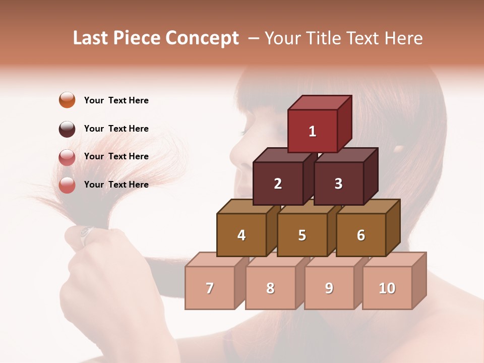 Young Girl Holding Her Hair Tips PowerPoint Template