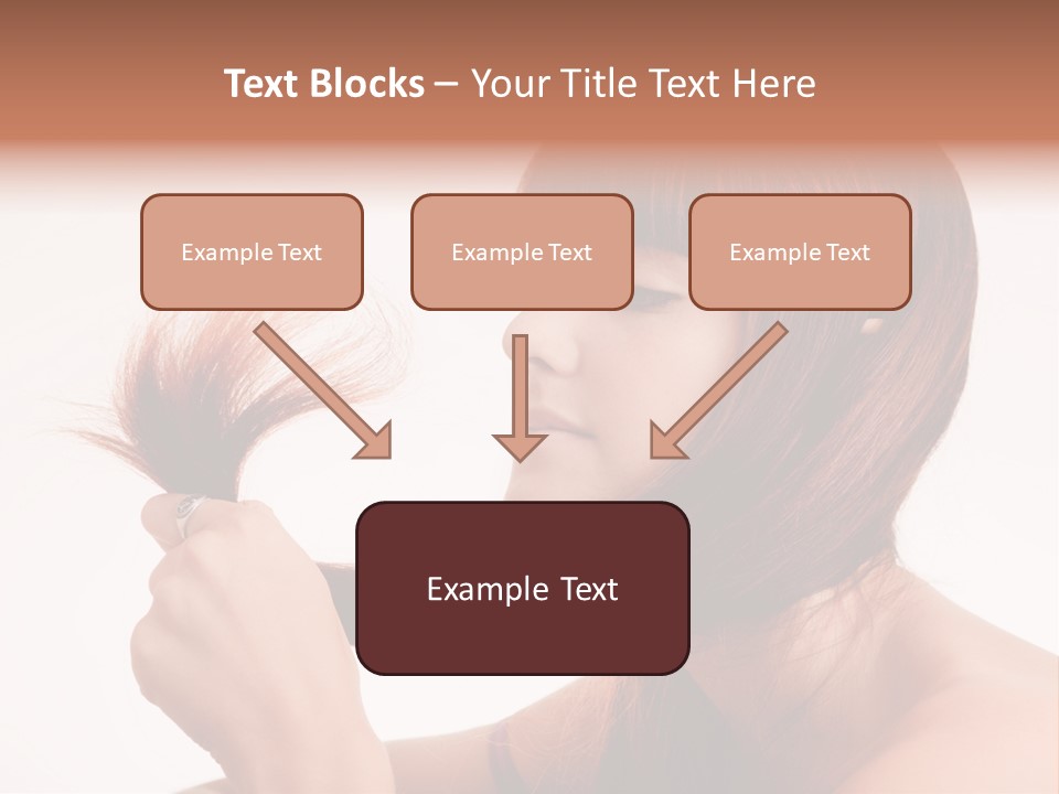 Young Girl Holding Her Hair Tips PowerPoint Template