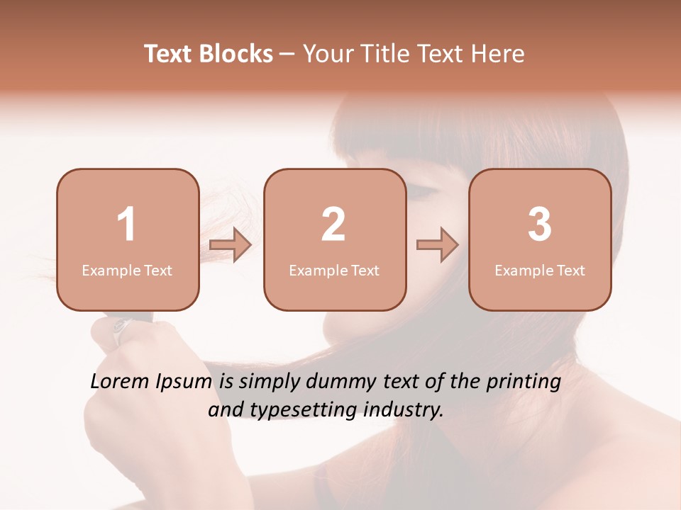 Young Girl Holding Her Hair Tips PowerPoint Template