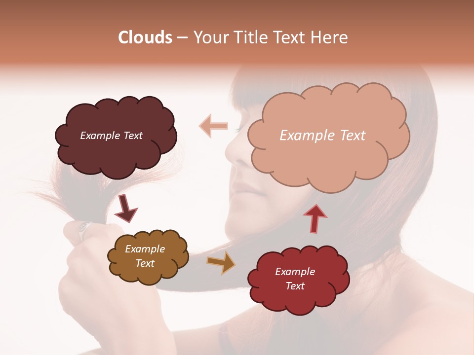 Young Girl Holding Her Hair Tips PowerPoint Template