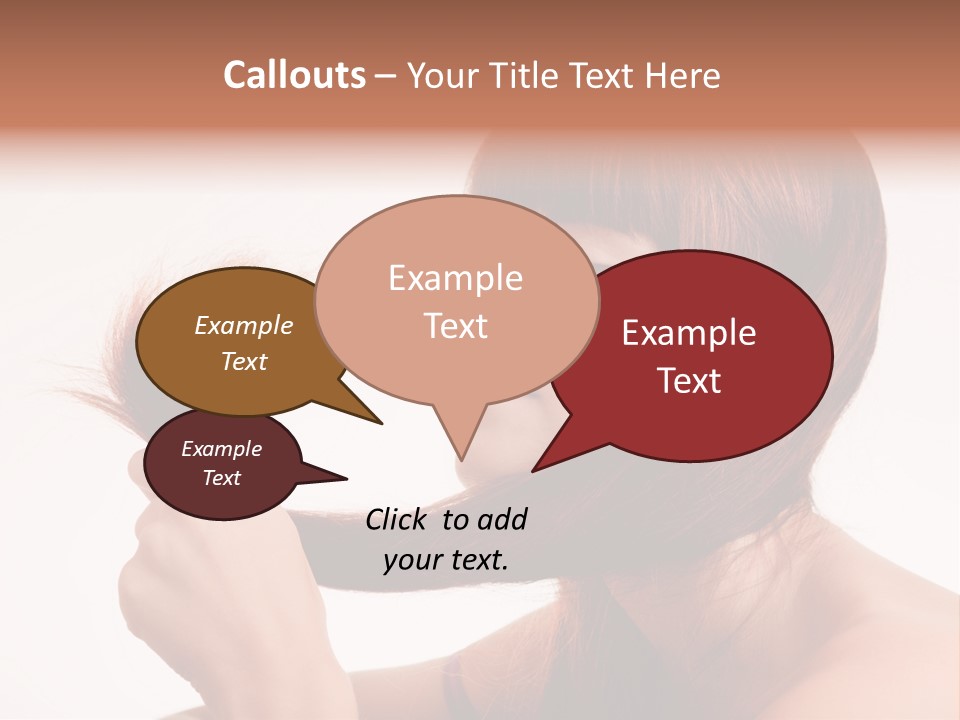 Young Girl Holding Her Hair Tips PowerPoint Template