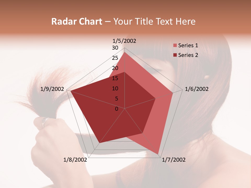 Young Girl Holding Her Hair Tips PowerPoint Template