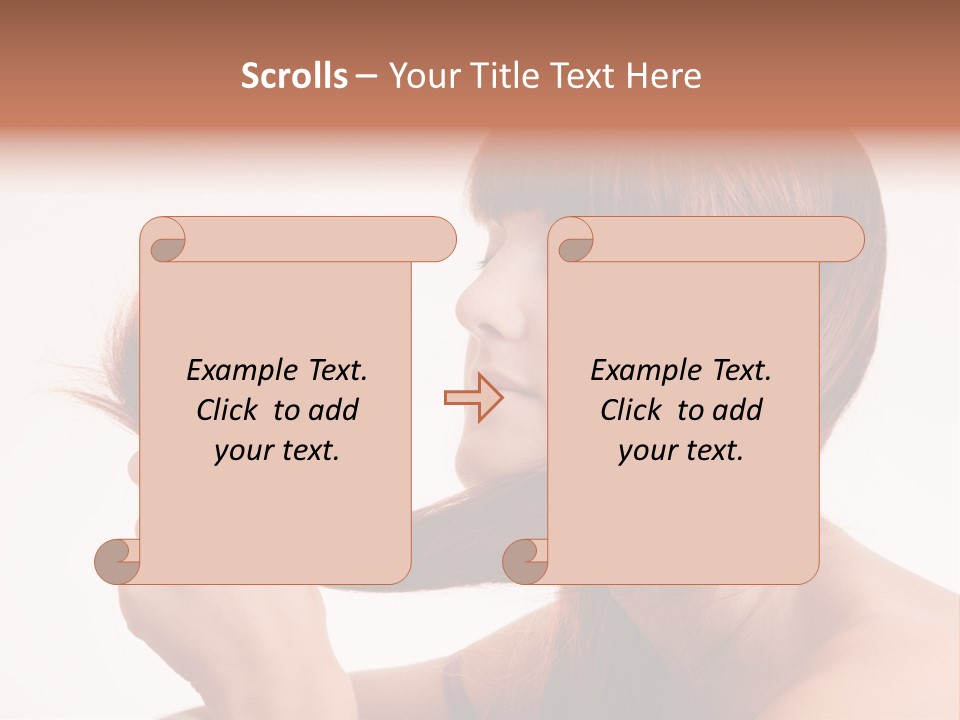 Young Girl Holding Her Hair Tips PowerPoint Template