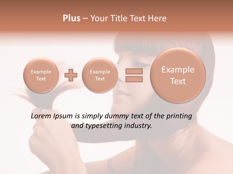 Young Girl Holding Her Hair Tips PowerPoint Template