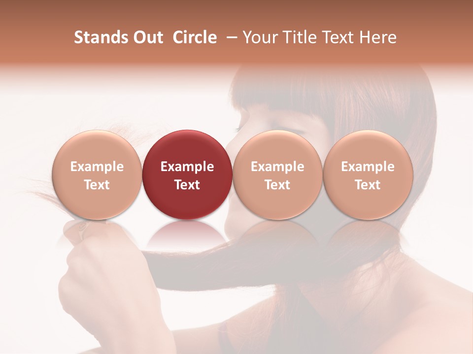 Young Girl Holding Her Hair Tips PowerPoint Template