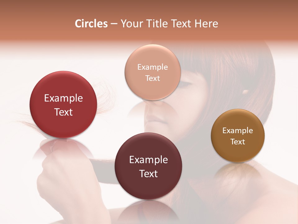 Young Girl Holding Her Hair Tips PowerPoint Template