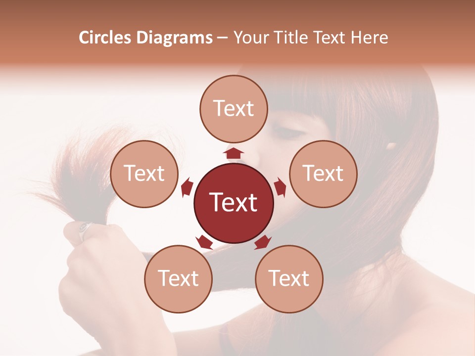 Young Girl Holding Her Hair Tips PowerPoint Template