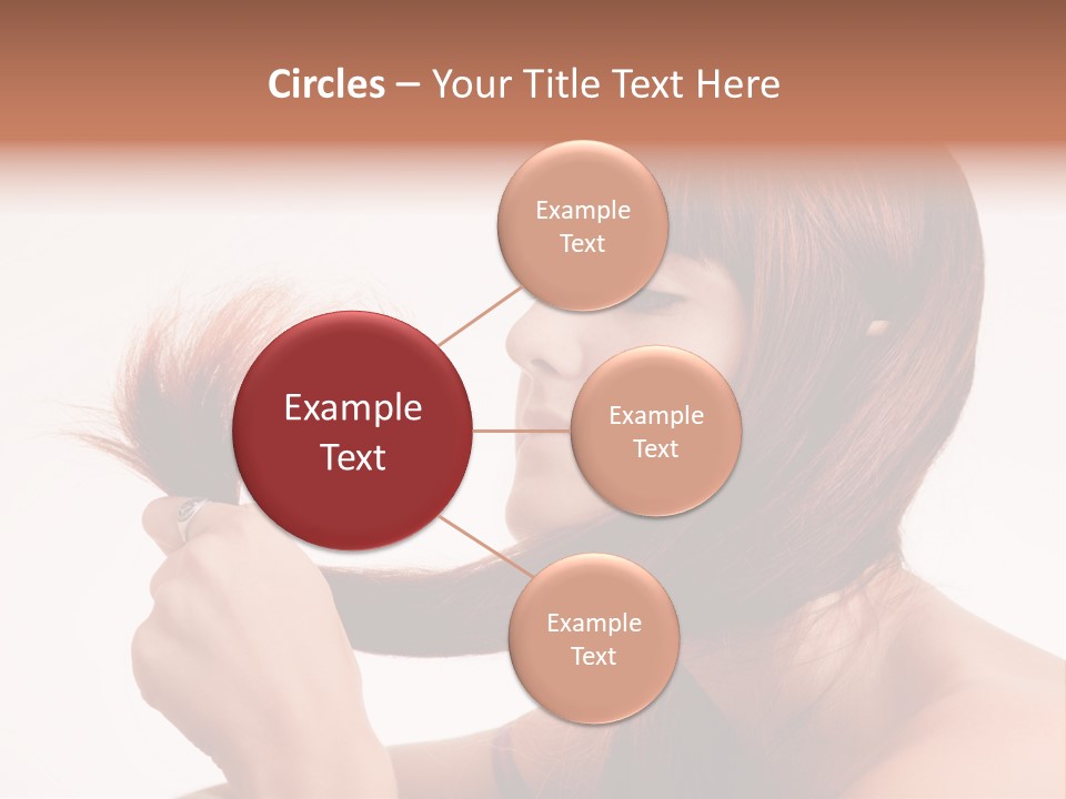 Young Girl Holding Her Hair Tips PowerPoint Template