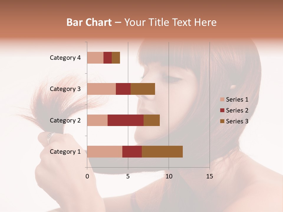 Young Girl Holding Her Hair Tips PowerPoint Template